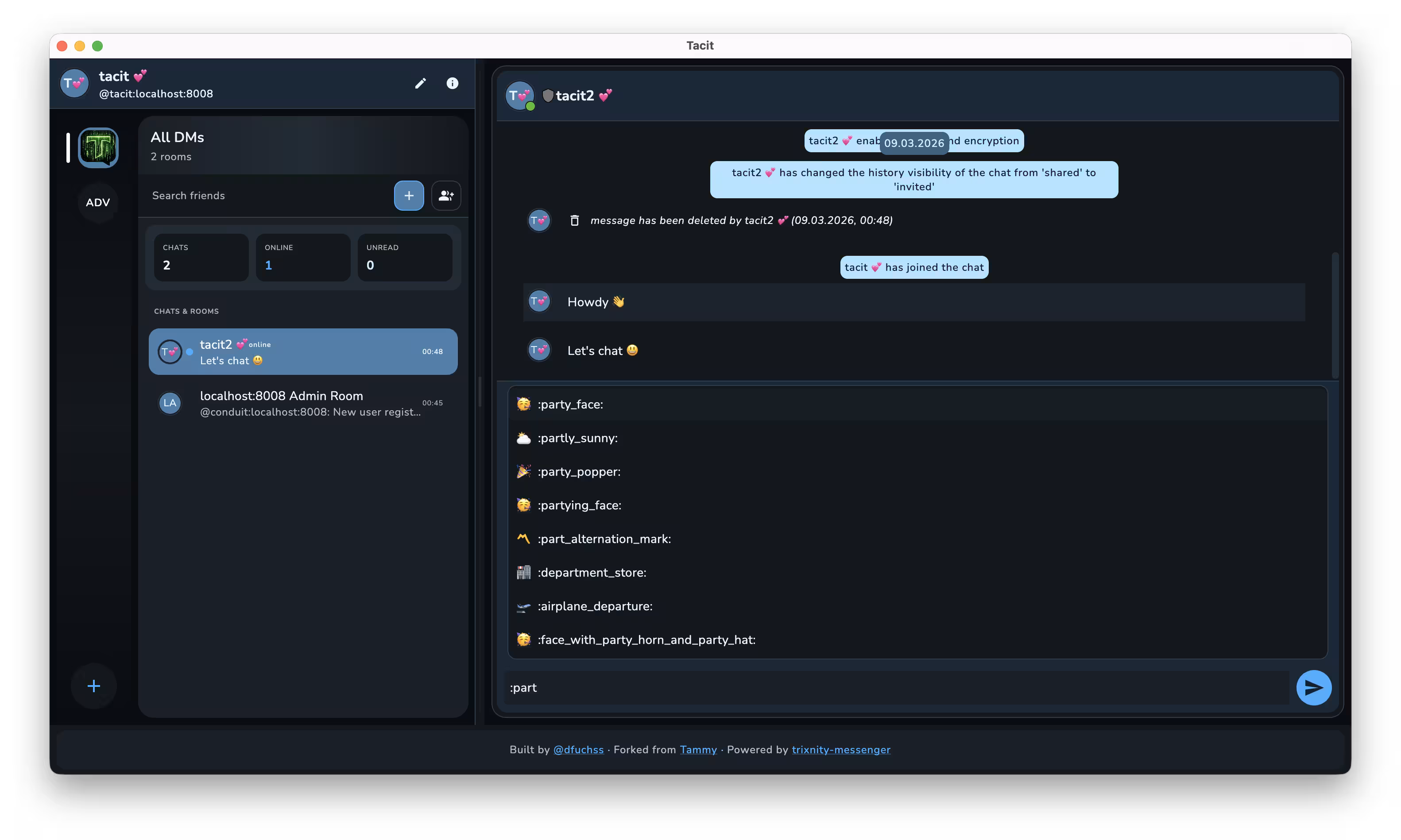 A screenshot of a Matrix client showing an emoji picker.