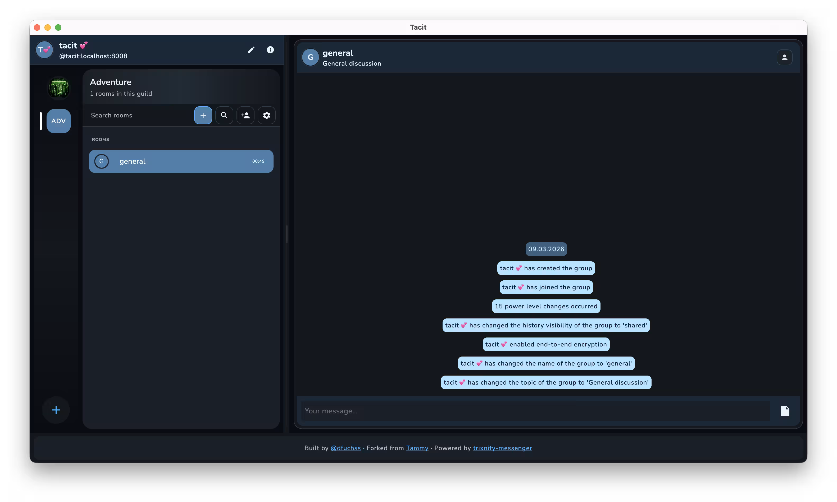A screenshot of a Matrix client showing a Space view.