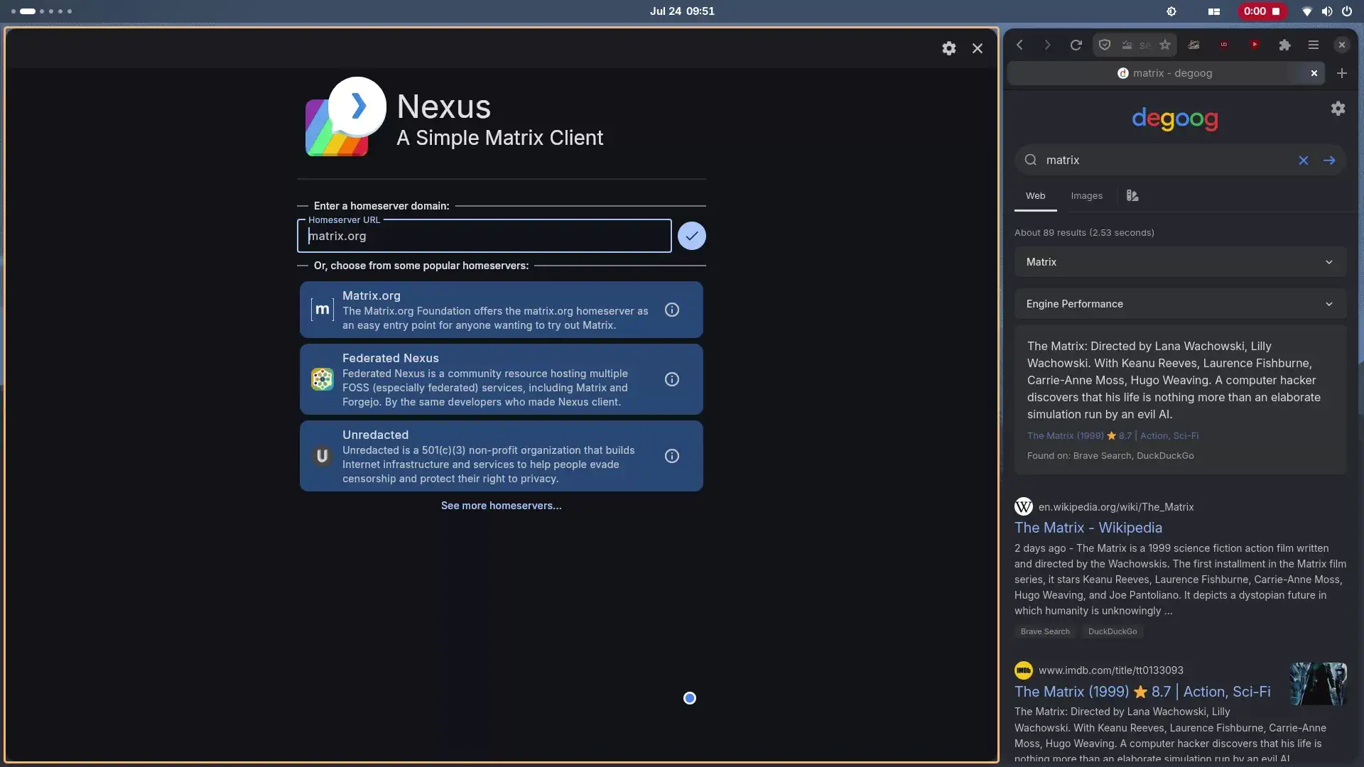 Nexus's OAuth login screen