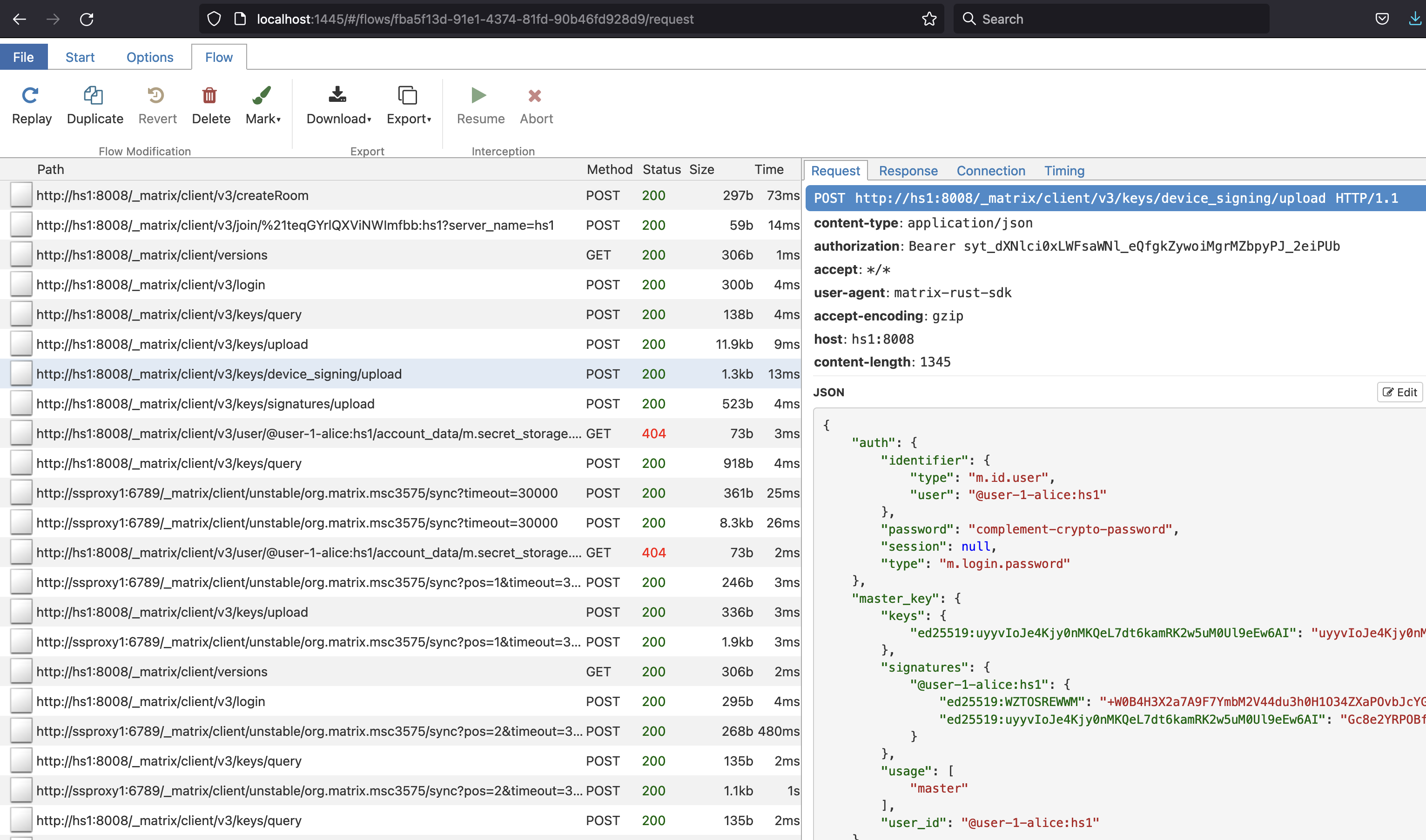 Debugging a test run in `mitmweb`